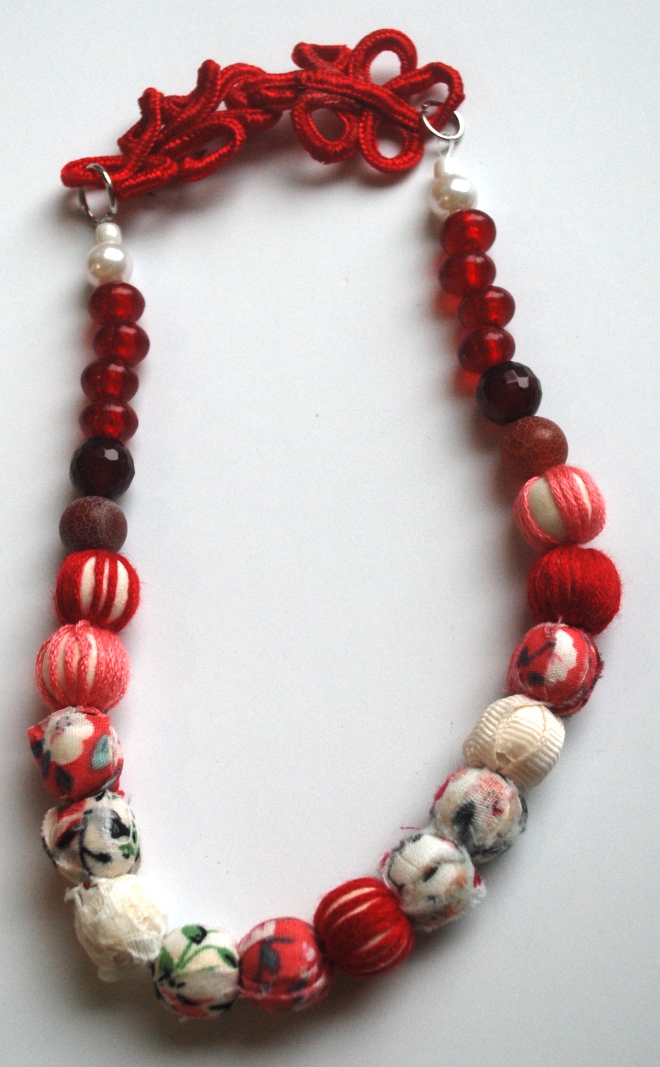 Red & Floral Necklace