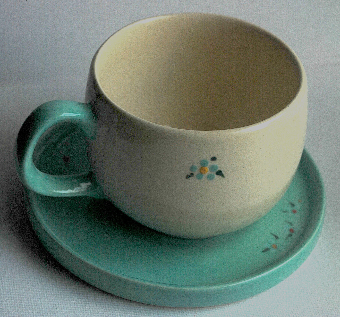Floral Handmade Tea Cups (Set of 2)